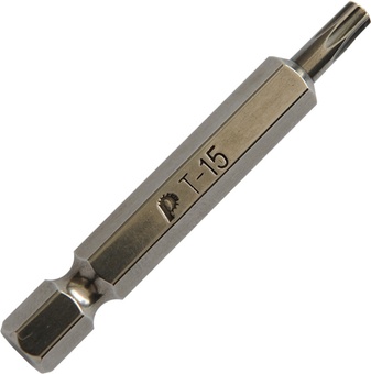 Бита Torx Tamper 15 х 50, сталь CrV-S2, серия "Профи", уп.2шт, ПРАКТИКА