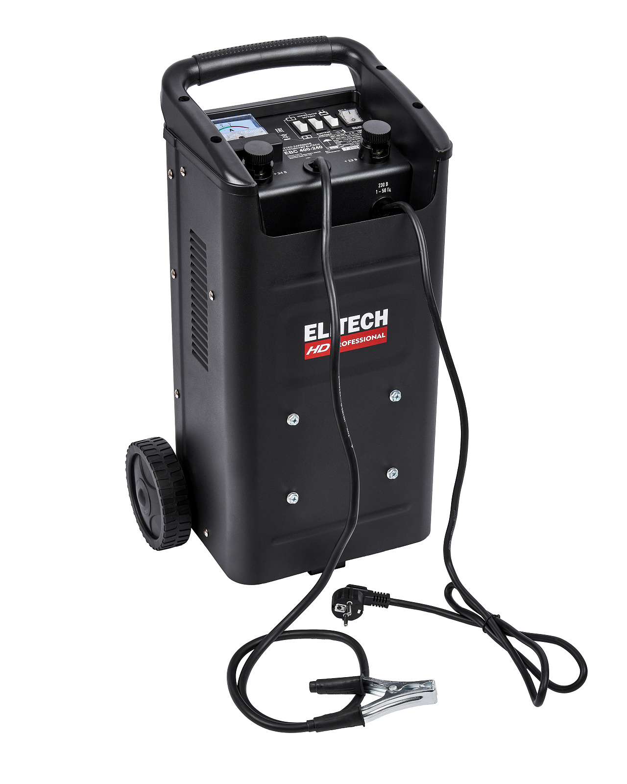 Устройство пуско-зарядное ELITECH HD EBC 400/240 (12/24В,1.6/8.0кВт,заряд18/40А,ак40-700Ач,пуск240А,