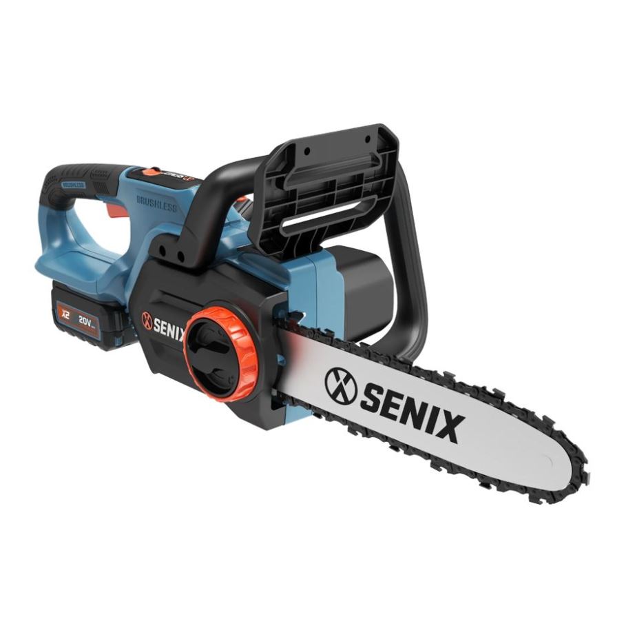 Пила цепная акк X2 SENIX CSX2-M-EU (20В, б/щет, шина 30см, 4000 об/мин, 8м/с, 1 АКБ 4 Ач, ЗУ)