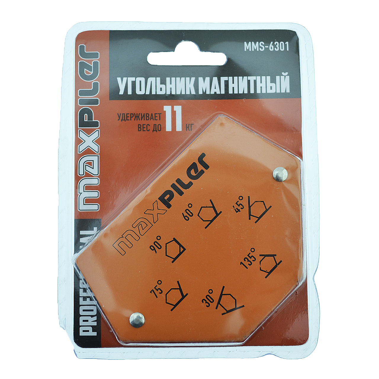 Угольник магнитный P.I.T MMS-6301 (для фикс. под 30°,45°,60°,75°,90°,135°, усилие до 11кг, размер3")