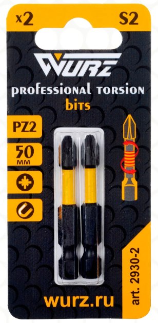 Бита PZ2 x 50 Torsion, Wurz (2/50/400)