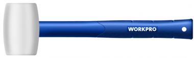 Киянка резиновая, белая, фиберглассовая ручка 450 г, WORKPRO