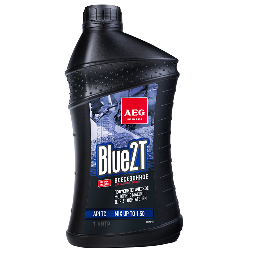 Масло 2Т полусинтетическое API TC BLUE, 1л, AEG (10)_ЧЗ