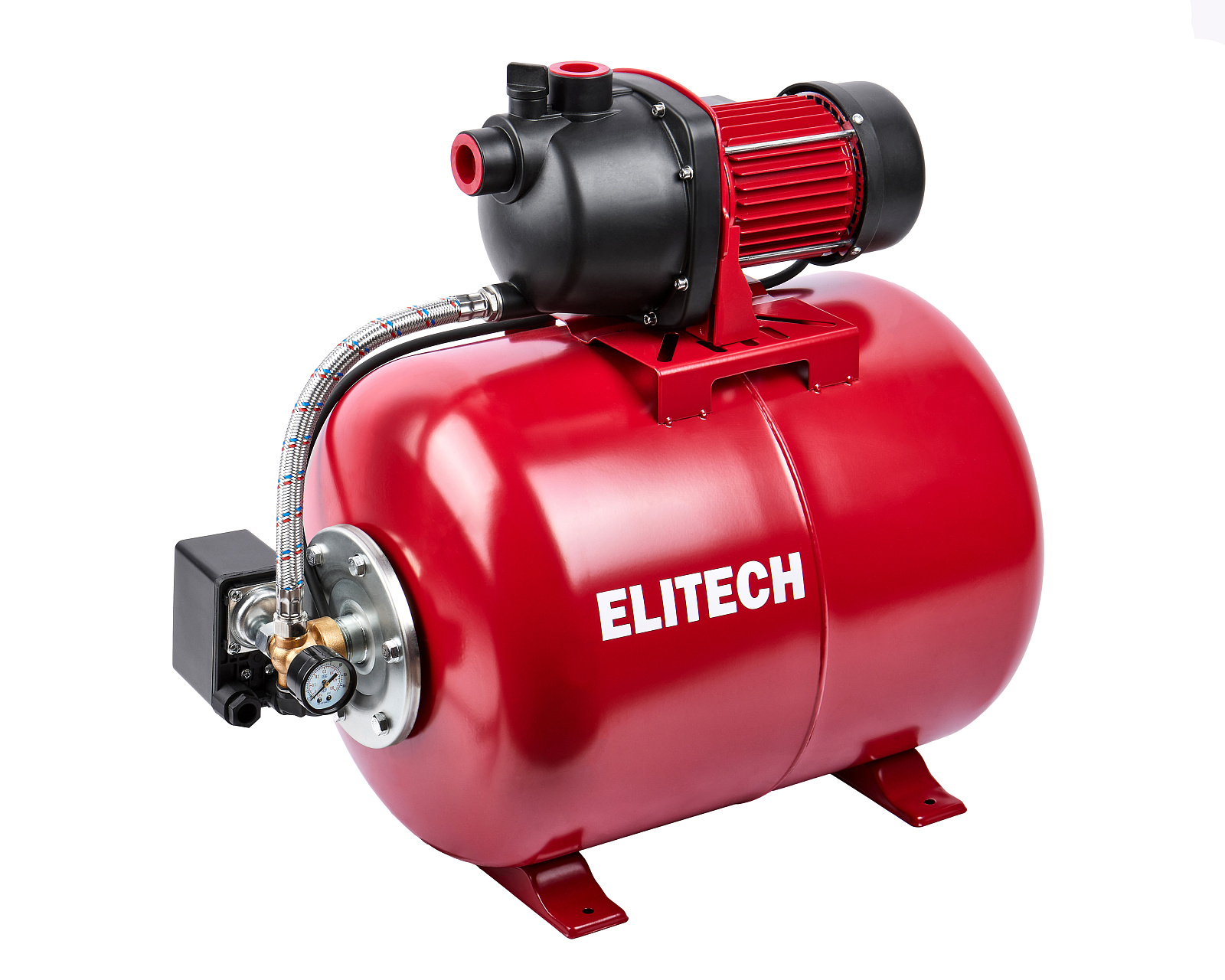 Станция насосная ELITECH САВ 1200-50П (1200Вт,65л\м,Н=50м,Гл=8м,4.6бар,ч\вод,пластик\мет.гидроакк.50