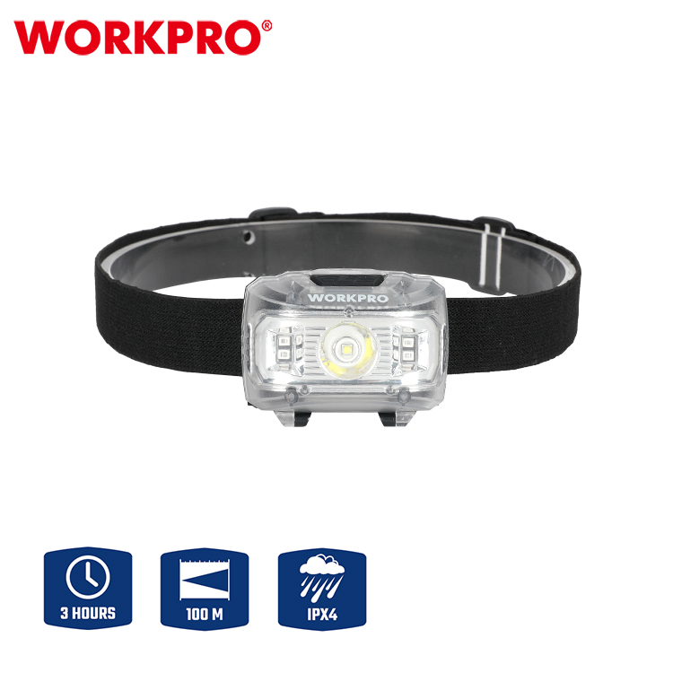 Фонарь налобный светодиодный (5 режимов, 3AAA, до 3 ч., LED, 300Лм), WORKPRO (ЧЕСТНЫЙ ЗНАК)