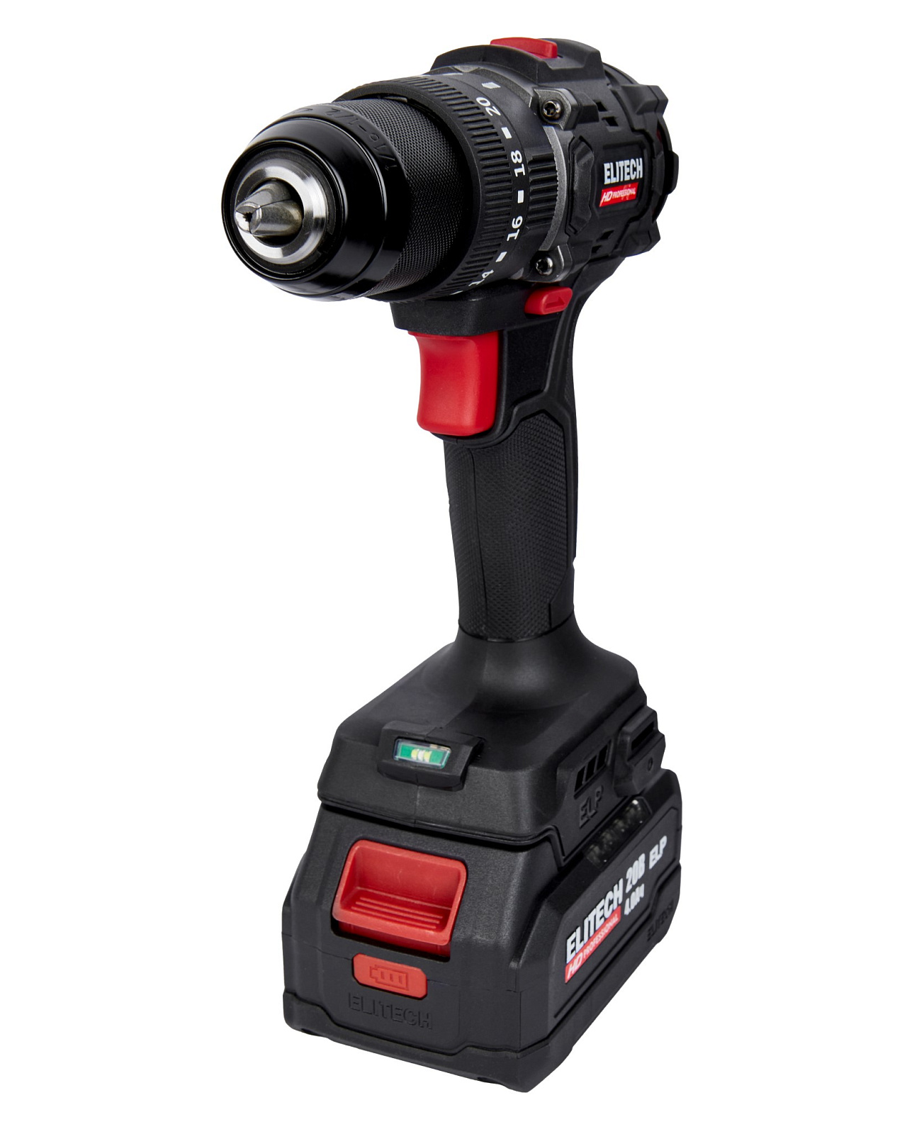 Дрель акк ELITECH HD CD 20ISL2 (уд,б/щет,20В,2х4.0Ач,ELP,БЗП-13мм,0-500\2000об\м,70Нм,1.13кг,кейс)