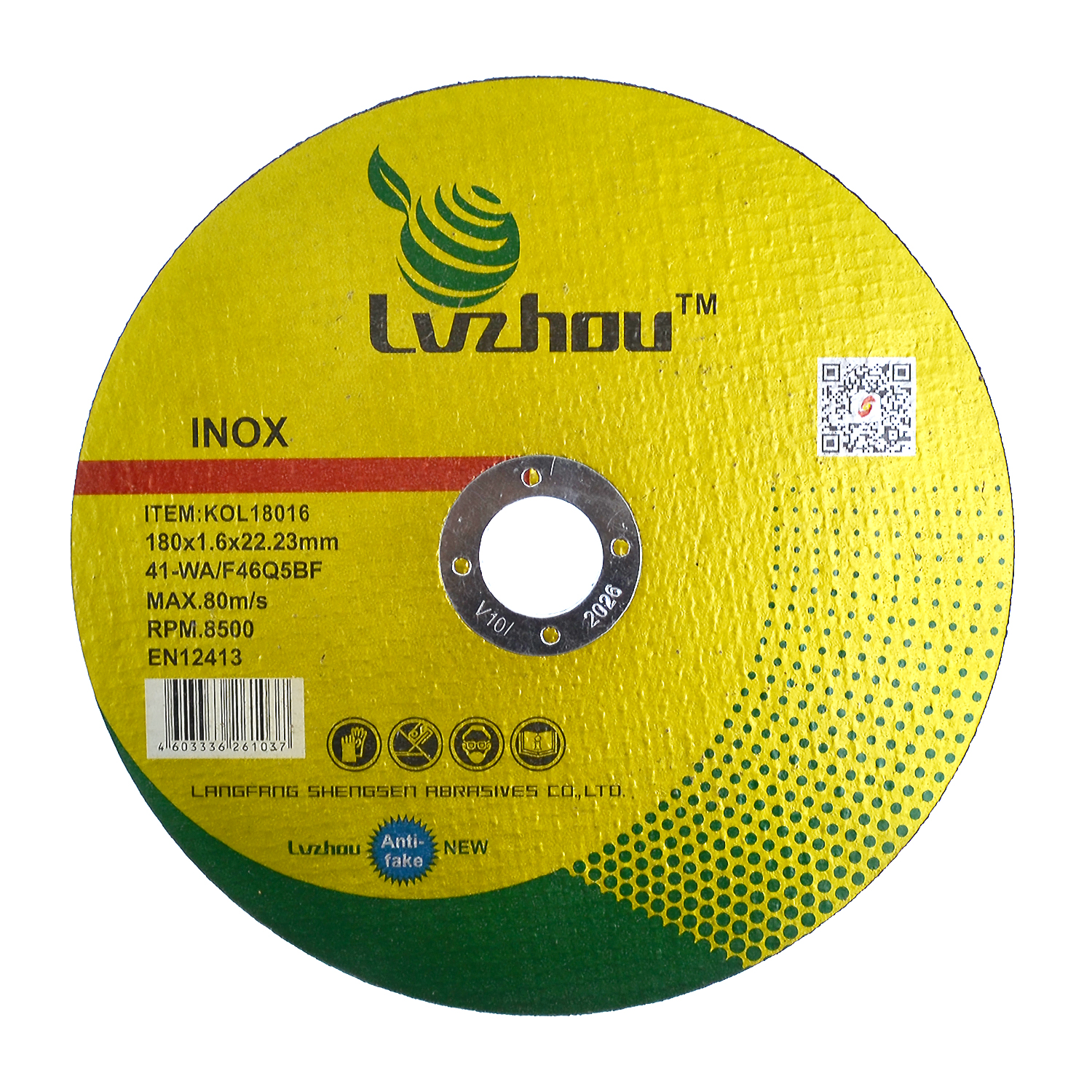 Круг отрезной абразивный по металлу 180 x 1.6 x 22мм, Lvzhou(10/50/200)