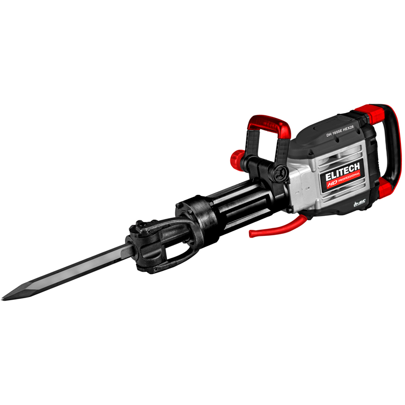 Молоток отбойный ELITECH HD DH 1655E HEX28 (,AVC,1600Вт,55Дж,1450у\м,19кг,чем,пл.пуск,антивибр)