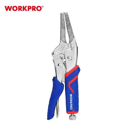 Клещи зажимные 165 мм, с удлин. губками CR-V, WORKPRO
