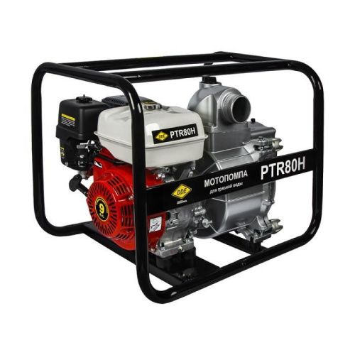 Мотопомпа бензиновая грязевая DDE PTR80H (вых 80мм,HONDA.GX270, напор 27м,1210л/мин,60кг)