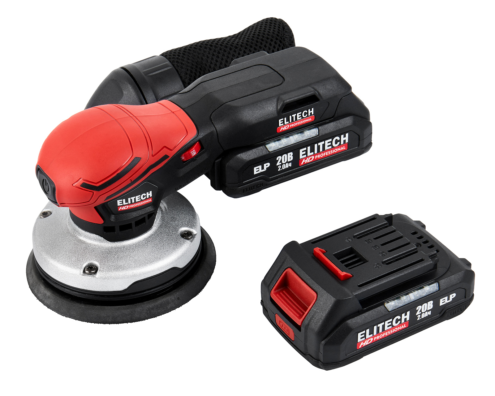 Шлифмашина  эксцентр акк ELITECH HD COS 2012SL (б/щет,20В,2х2.0Ач,ELP,ф125мм,4000-10000об/мин,