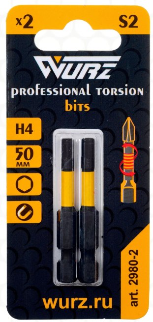 Бита HEX 4 x 50 Torsion, Wurz (2/50/400)