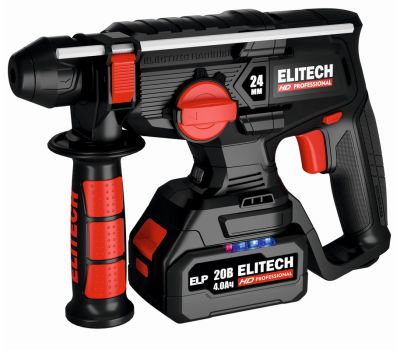Перфоратор акк ELITECH CRH 2024BL (б/щет,SDS+,20В,1х4.0Ач,ELP,2.5Дж,0-4500уд/мин,2.4кг)(E2205.035.01