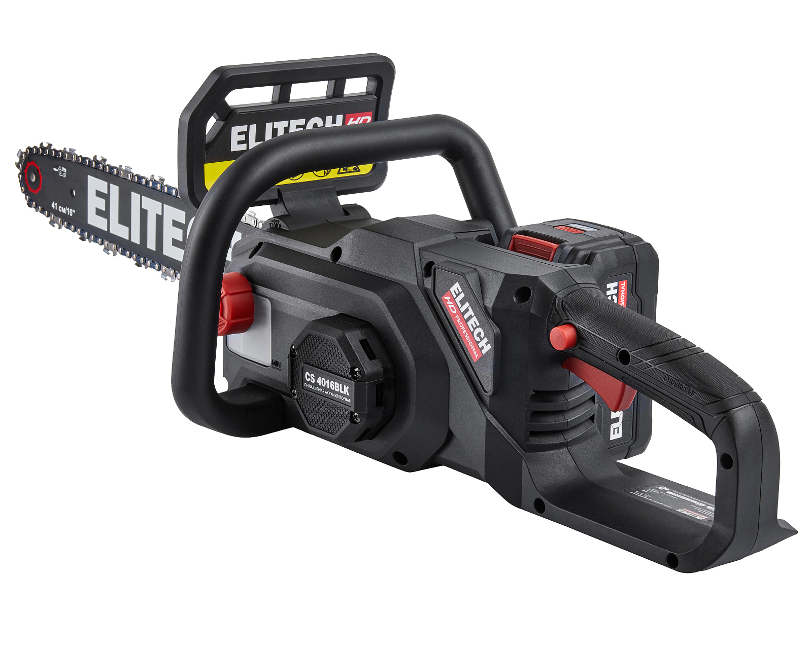 Пила цепная акк б/щет ELITECH HD CS 4016BLК (40В,1х4Ач,ELP,шина 41см,шаг-3/8",паз-1.1мм,безинстр)