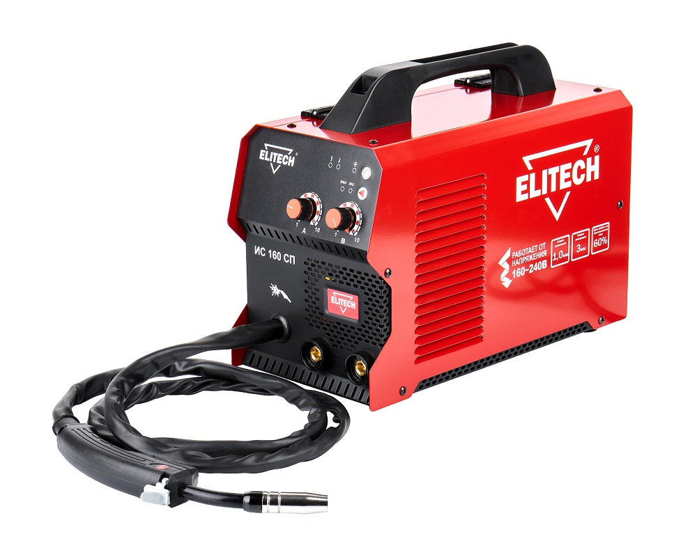 Сварочный инвертор ELITECH ДМ ИС 160СП (MIG/MAG,220В,4.1кВт,30-160A(MIG),20-160А(MMA),ПВ=160А/60%)