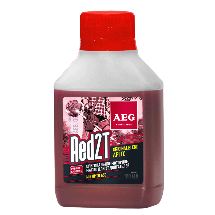 Масло 2Т минеральное API TC RED, 0,1л, AEG (30)_ЧЗ