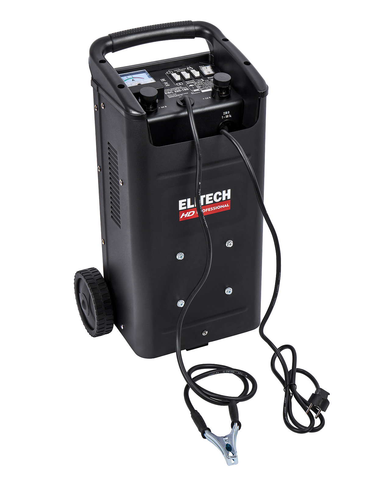 Устройство пуско-зарядное ELITECH HD EBC 320/180 (12/24В,1.0/6.4кВт,заряд16/30А,ак30-500Ач,пуск120А,