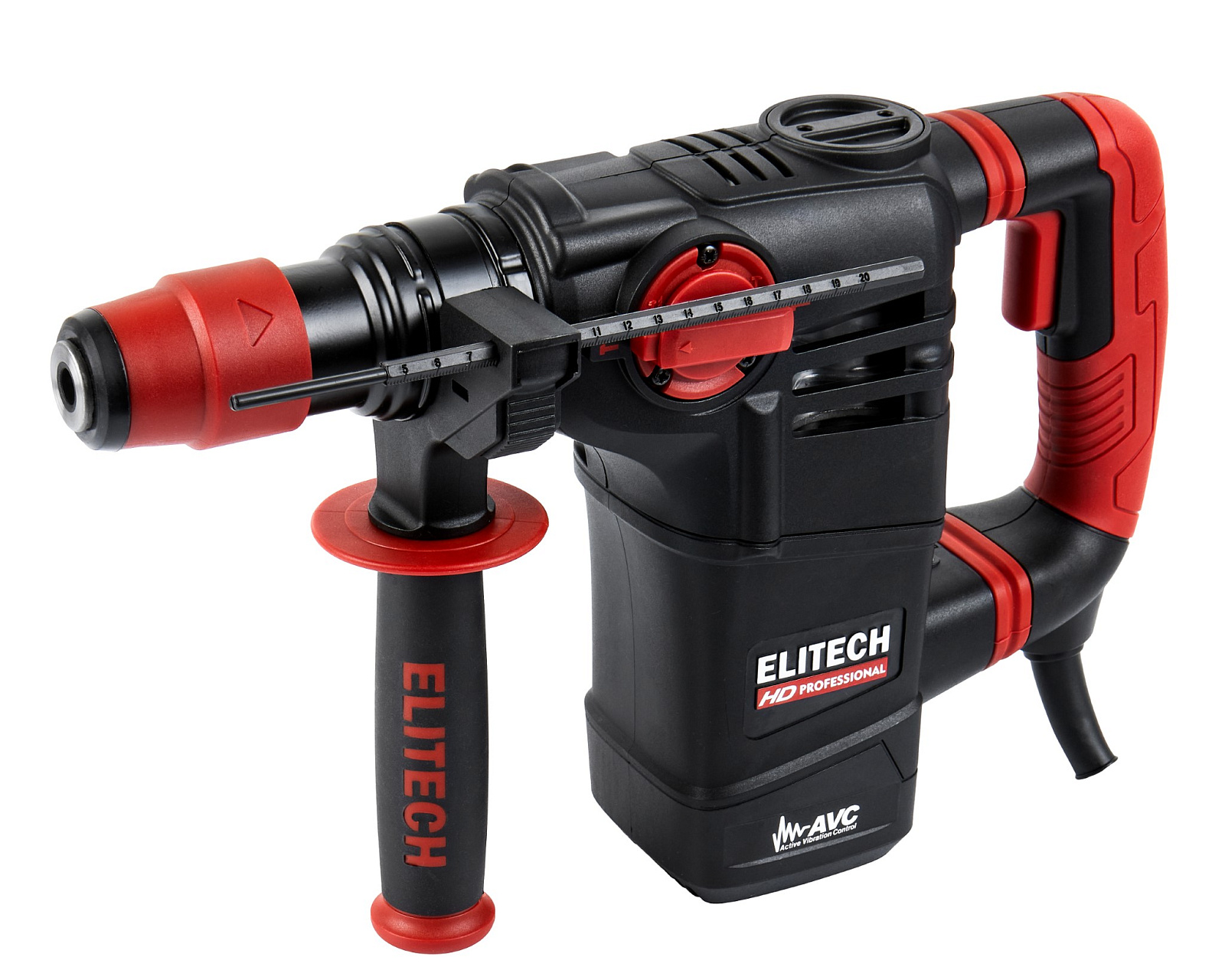 Перфоратор ELITECH HD RH 1130E (SDS-plus,AVC,1100Вт,30мм,2реж,3.5Дж,2250/3320/3970уд/мин,4.9кг,чем)