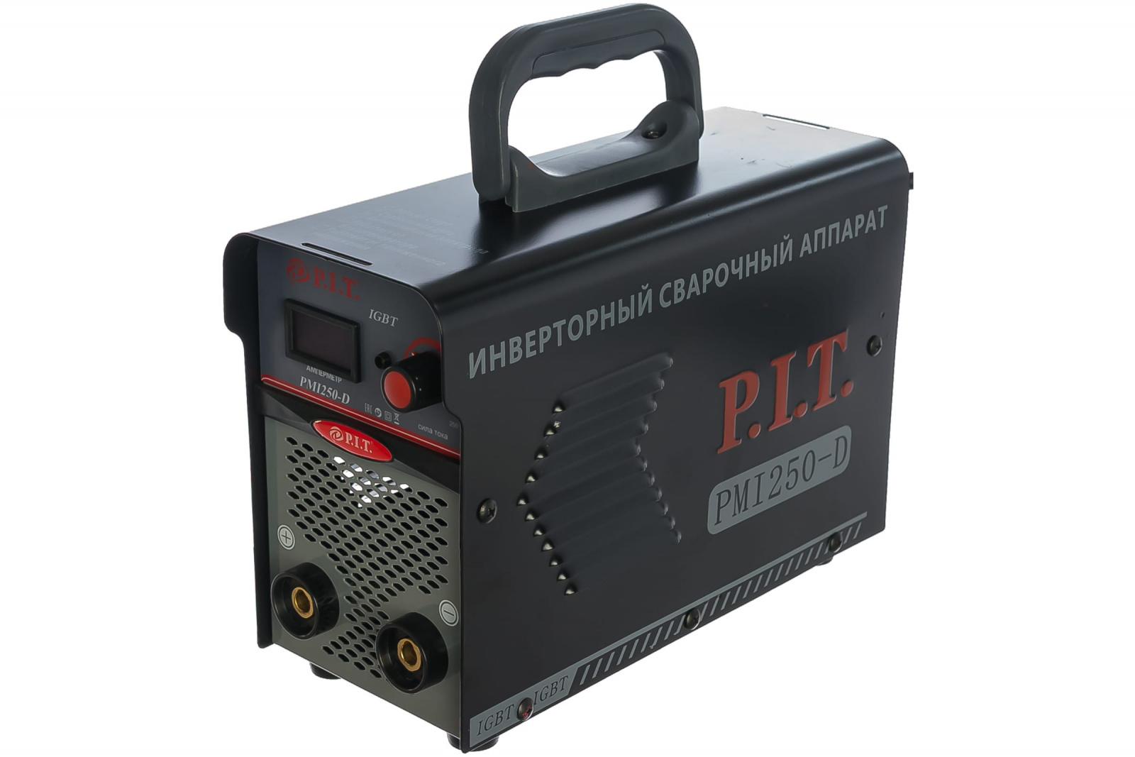 Сварочный инвертор P.I.T  PMI250-D IGBT (250 А,ПВ-60,1,6-4 мм,от пониж. 170, 4.5кВт, гор.старт,диспл