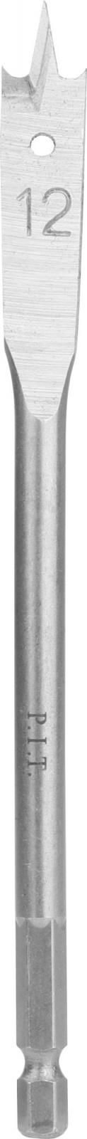 Сверло перовое по дереву 12 х 152 мм, HEX 1/4", P.I.T (1/50)
