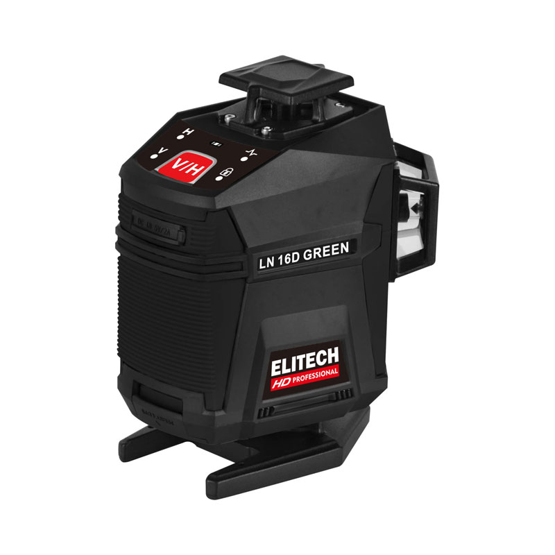 Нивелир лазерный ELITECH HD LN 16D GREEN (Li-Ion,25м,гор.1х360°\верт.2х360°,±0.2мм\м,1/4'',5/8",0.4)
