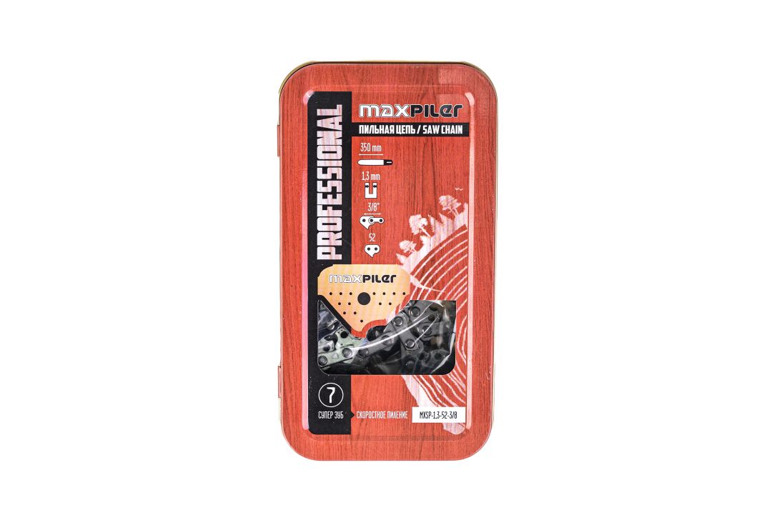 Цепь пильная MXSP-1,3-52-3/8, метал. коробка, Maxpiler (1/80)