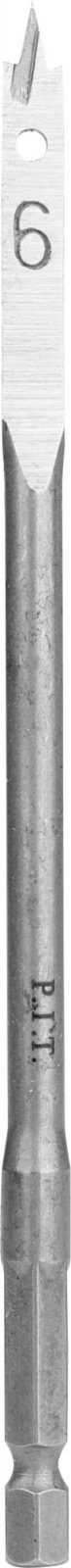 Сверло перовое по дереву  6 х 152 мм, HEX 1/4", P.I.T (1/50)