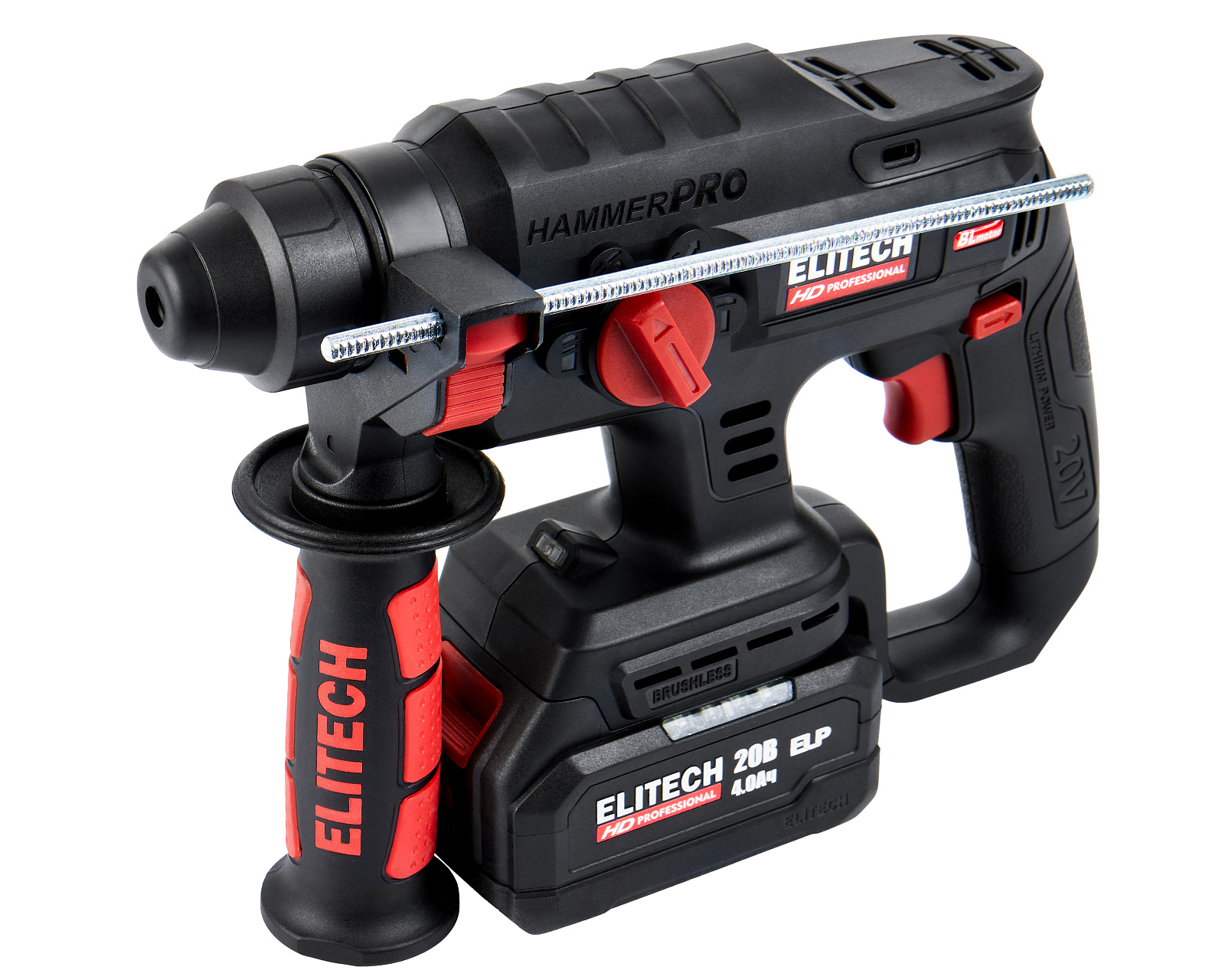 Перфоратор акк ELITECH HD CRH 2022SL (SDS+, 20В,1х4.0Ач, 2.2Дж, 22мм,0-4500уд/мин, 2.4кг)