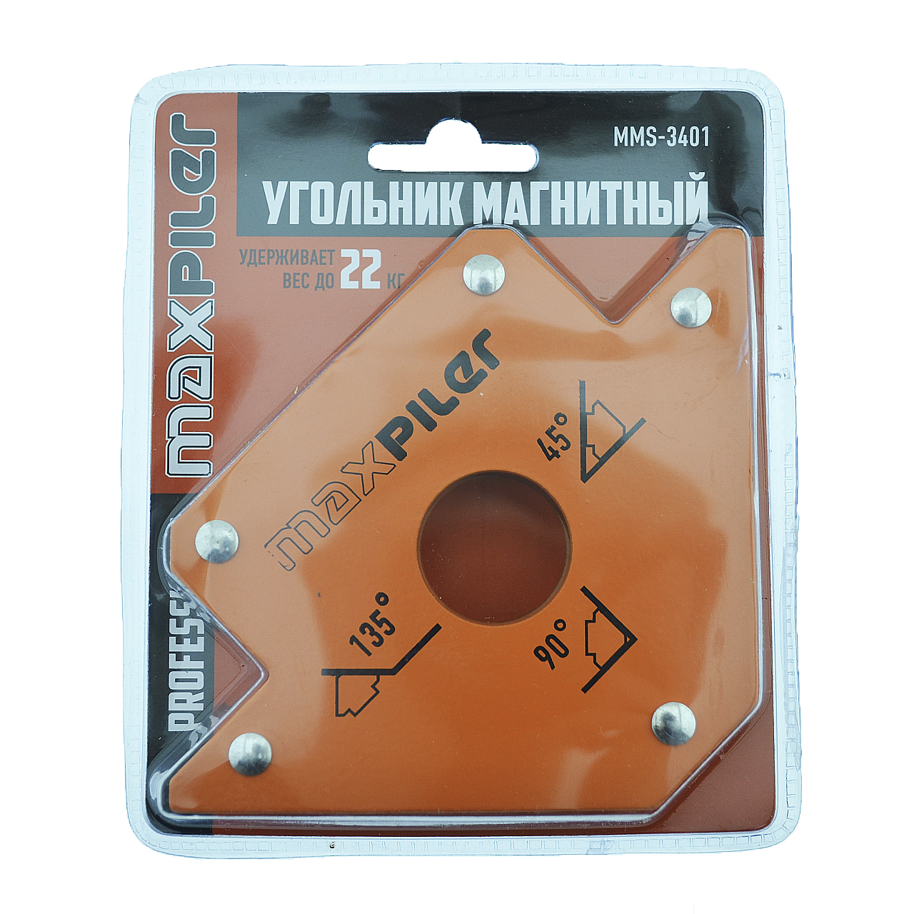 Угольник магнитный P.I.T MMS-3401 (для фиксации под 45°,90°,135°, усилие до 22кг, размер 4")