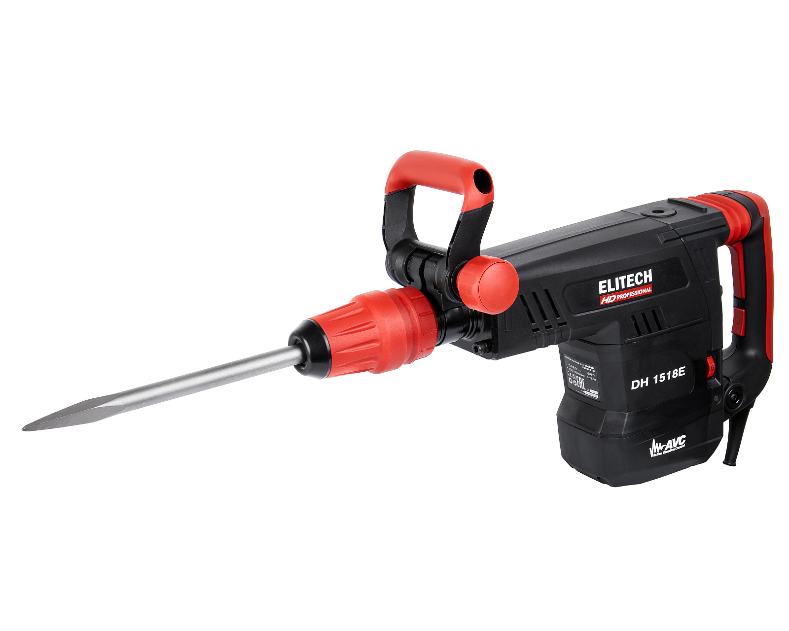 Молоток отбойный ELITECH HD DH 1518E (SDS-max,AVC,1500Вт,6-18Дж,1000-1900уд/мин,10.3кг,чем,пл.пуск)