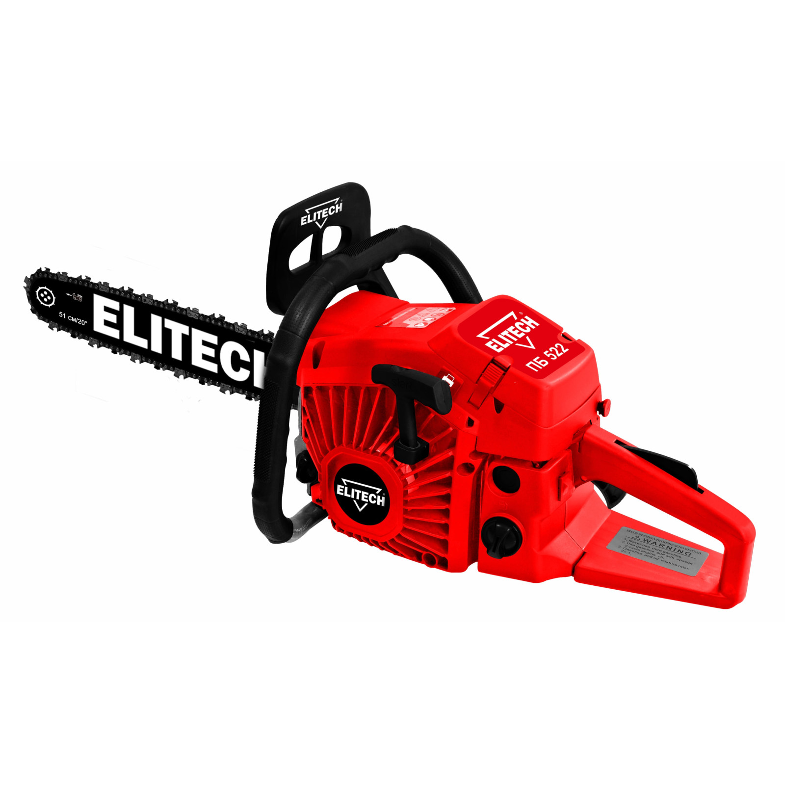 Бензопила ELITECH ДМ ПБ 522 (2.2кВт\3.5л.с.,шина-51см,76зв,шаг-0.325",паз-1,5мм)