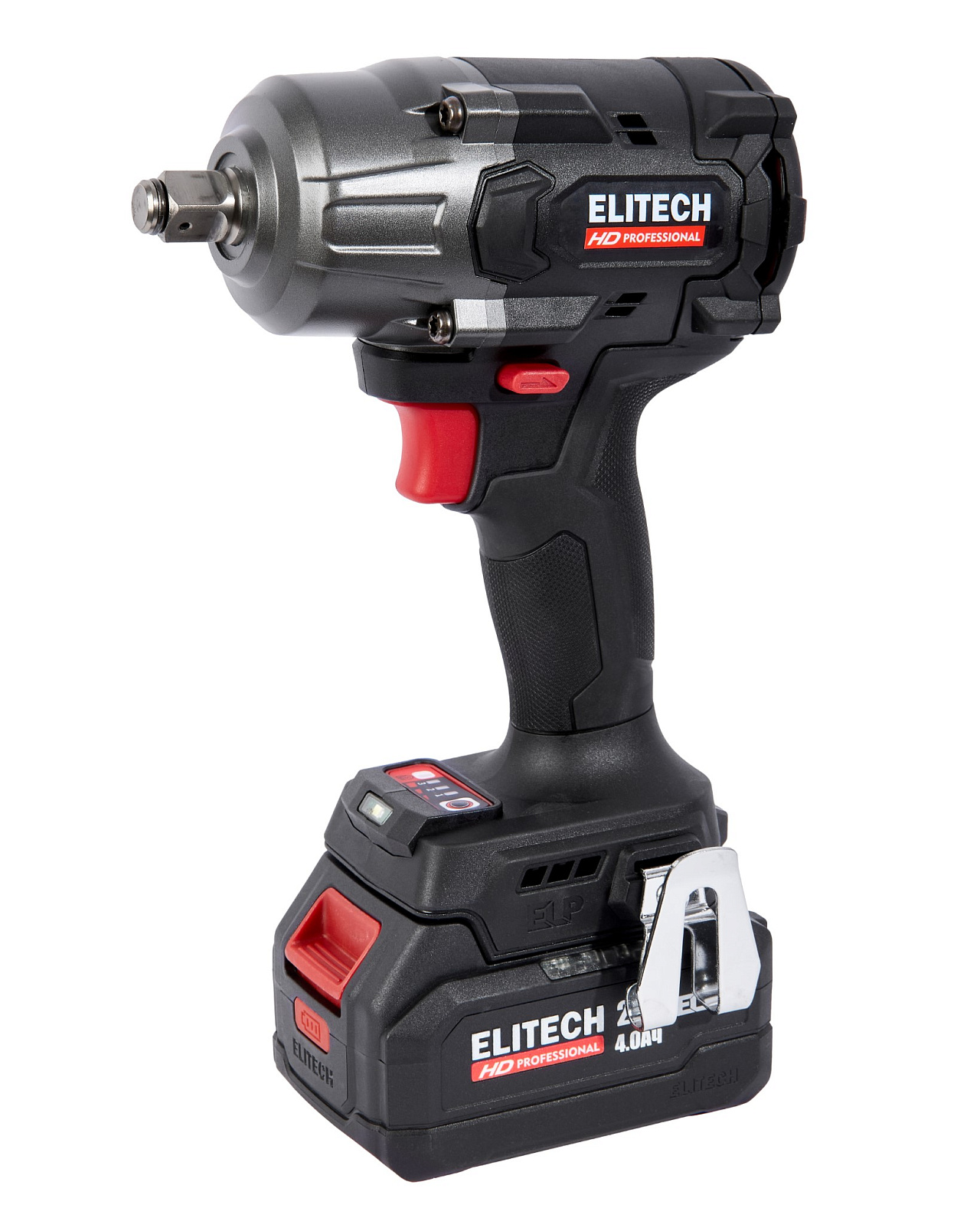 Гайковерт акк ELITECH HD CW 2009SL (б/щет, 20В, 2х4.0Ач, ELP, 0-2900уд/мин, 510/630/850Нм, кв 1/2")