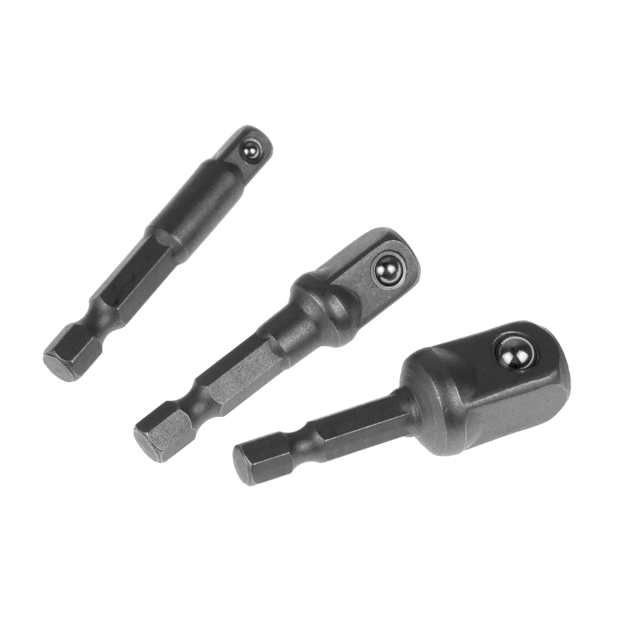 Адаптер для торцевых головок, набор 3 шт, 1/4", 1/2", 3/8", под шуруповерт, Чеглок (1/50/200)