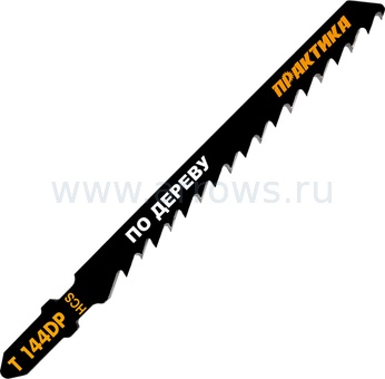 Пилка для лобзика по дереву, T144DP HCS, 100х75мм, толстое полотно, шаг 4мм, уп.2шт, Практика