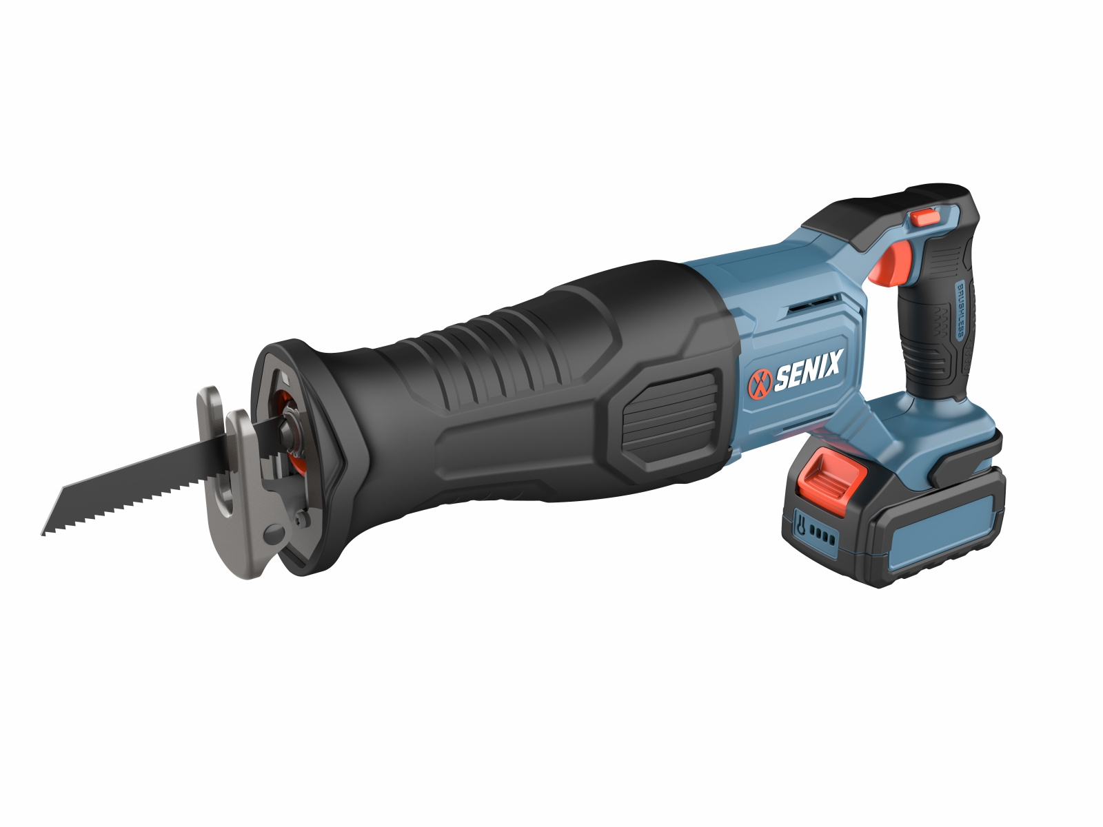 Пила сабельная акк X2 SENIX  PSRX2-M3-EU (20В, б/щет,ход 26 мм, рез- 255 мм, 1 акк 5Ач, ЗУ)