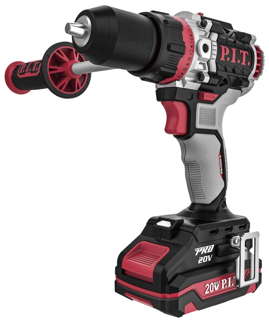 Дрель акк удар P.I.T PSB20H-13D/3 X-DRIVER (20В, 75Нм, мет патр 13мм, 2ск, 1х4Ач, ЗУ, кейс)