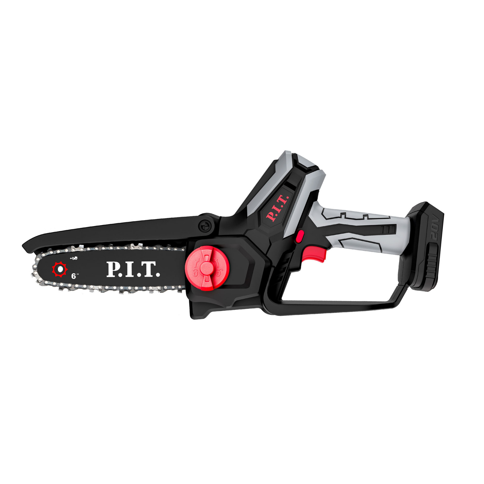 Пила цепная акк P.I.T PKE20H-150A SOLO (20В, шина 6"/150мм, 3100об/мин, 6.5м/с)