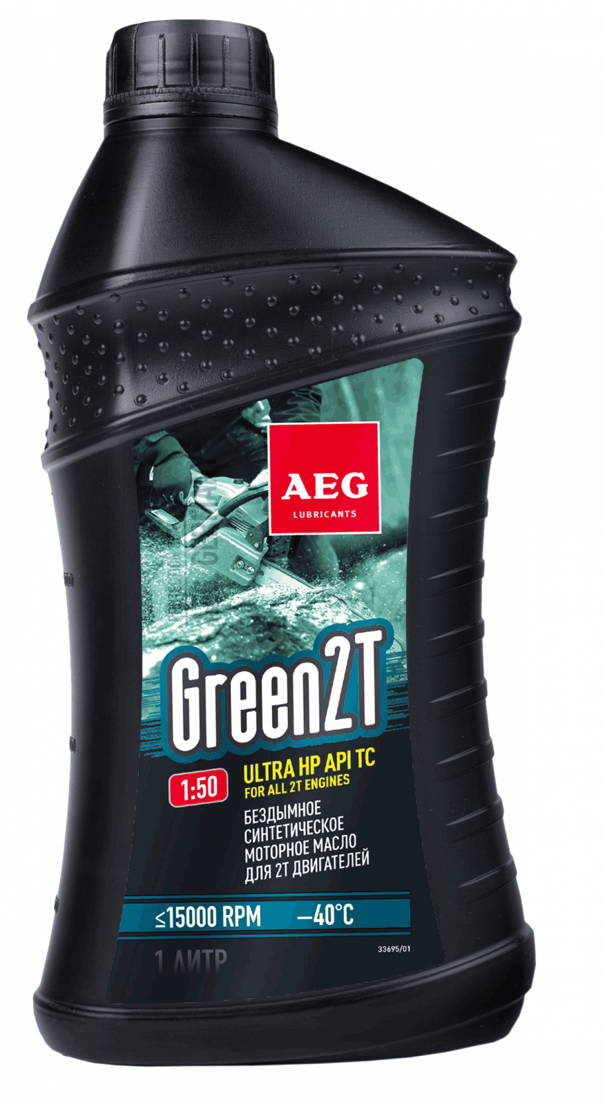 Масло 2Т синтетическое API TC GREEN, 1л, AEG (10)_ЧЗ