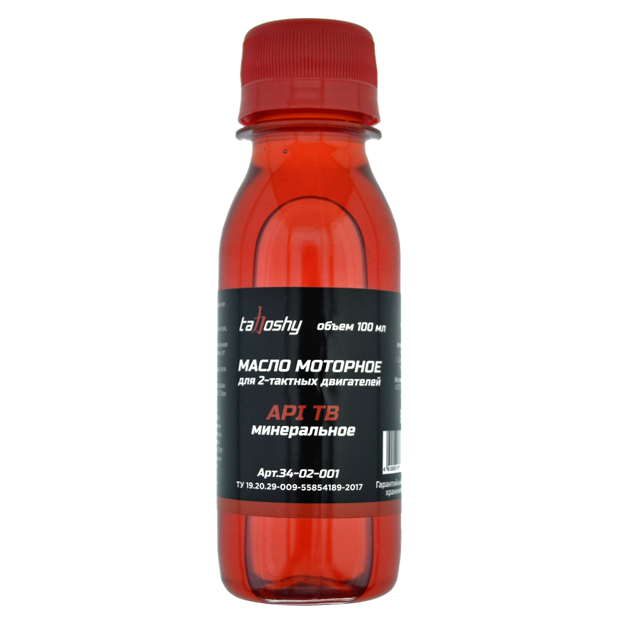 Масло 2Т минеральное API TB, 0,1л, Tahoshy (1/24)_ЧЗ