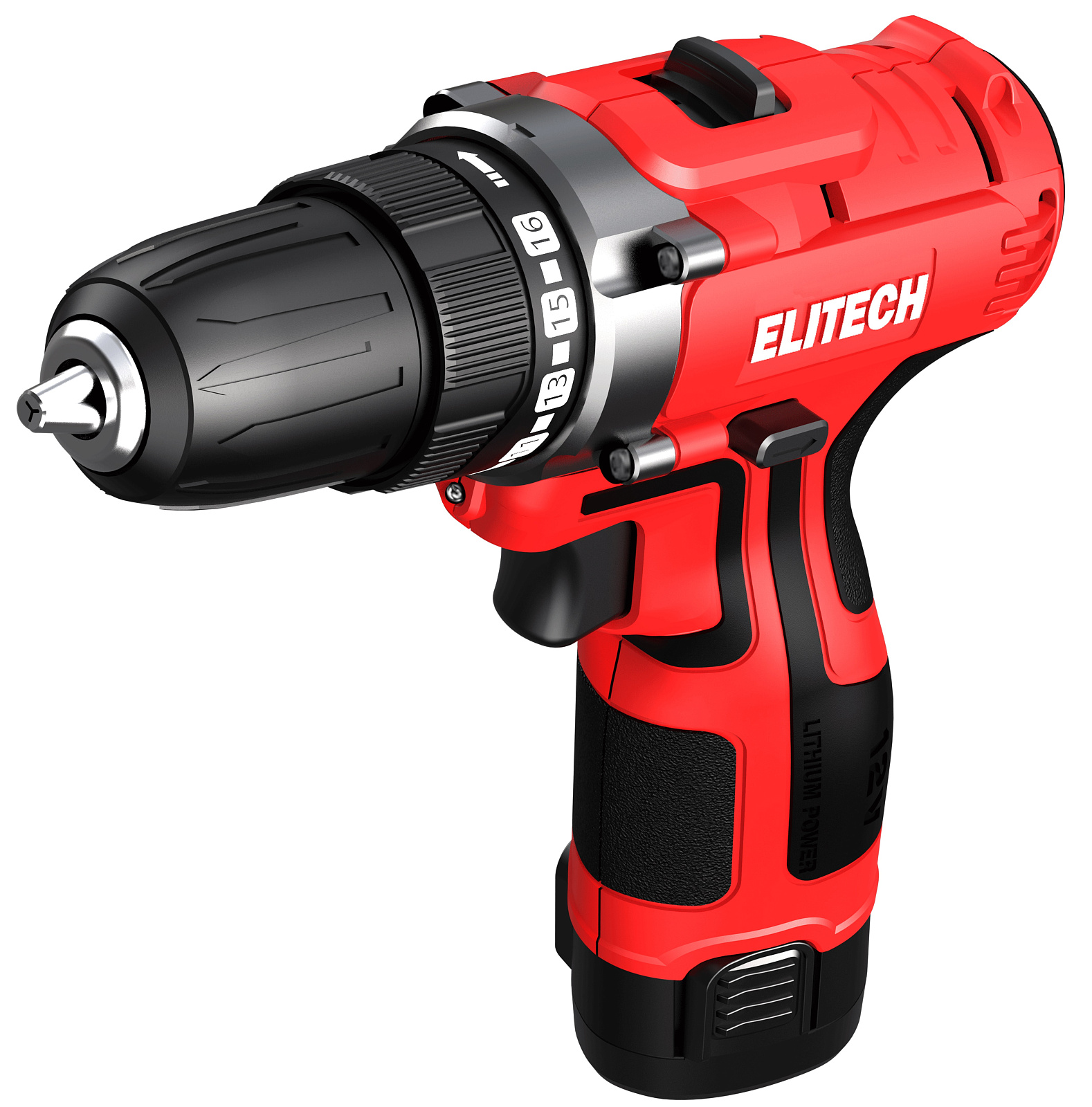 Дрель акк ELITECH ДА 12Л2 (12В,2х2.0Ач,Li-ion,E-Power,БЗП-10мм,0-350/1350об/мин,30Нм,0.9кг,чем,подс)