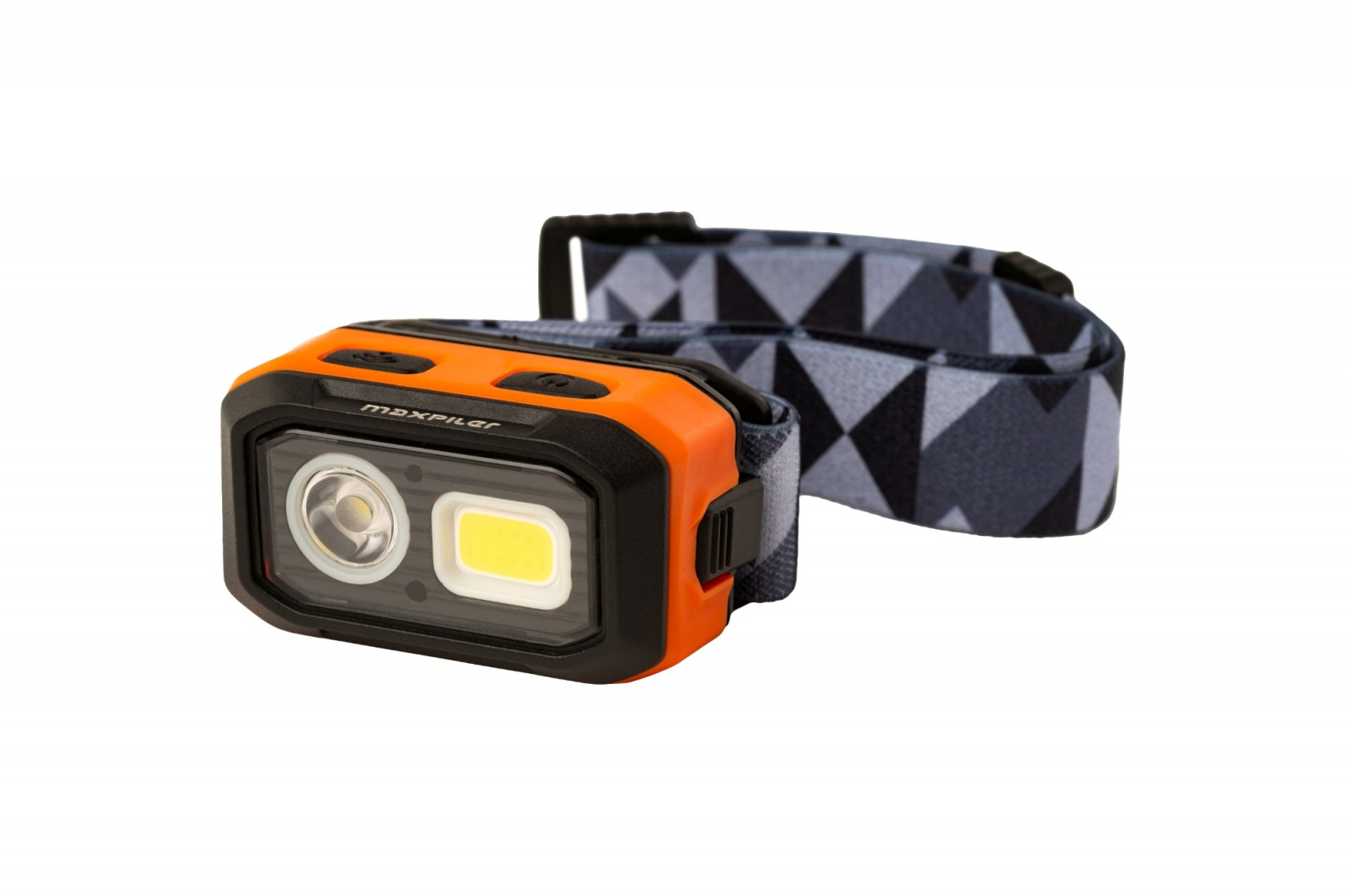 Фонарь налобный акк MAXPILER MHF-02 (500-120Лм, LED SMD+COB, 55гр, 4реж, 1.2-10ч)