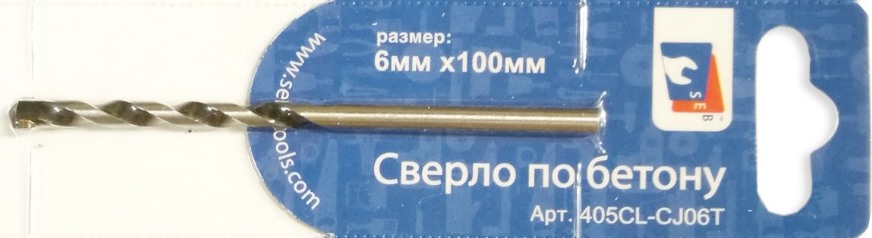 Сверло по бетону  6 x 100мм, TORGWIN (T586351)