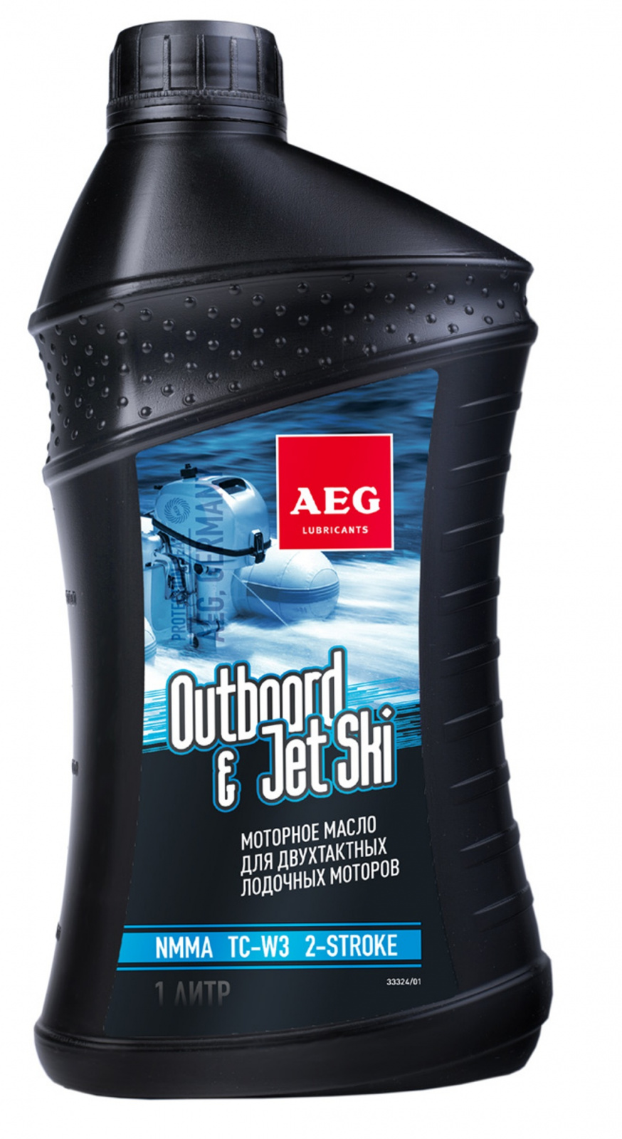 Масло 2Т для двиг. с водяным охлаждением, Outboard&JetSki Oil NMMA TC-W3 1л, AEG (10)_ЧЗ