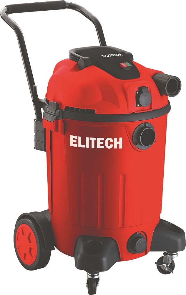 Пылесос ELITECH ПС 1260А (вл/сух,клL,1200Вт,2200л/м,20кПа,60л,шланг40ммх3.0м,11.5кг,кор,насадки,5меш
