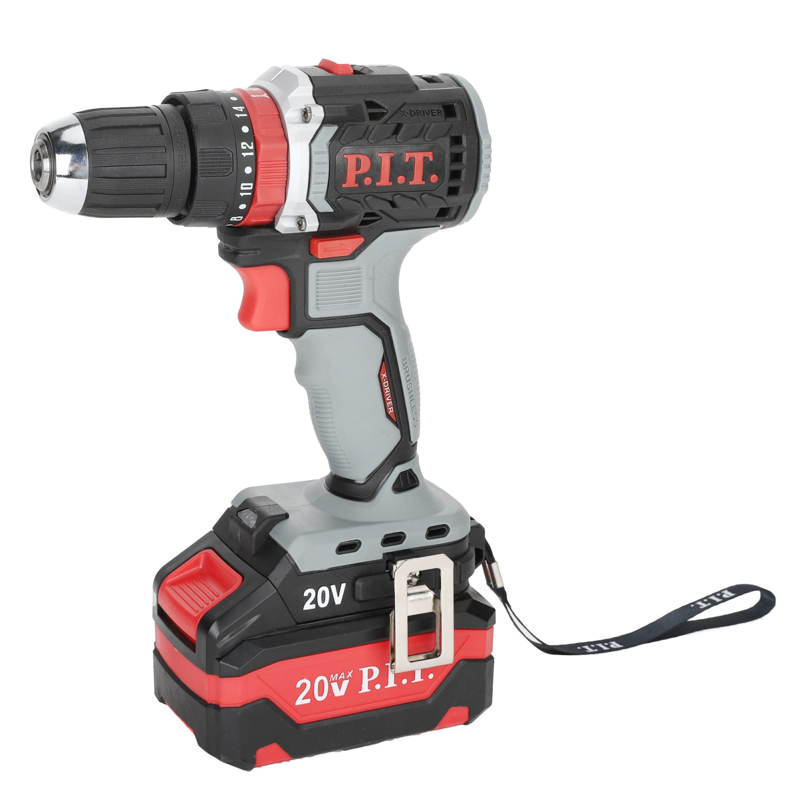 Дрель акк удар P.I.T  PSB20H-10C/1 X-DRIVER ( б/щет,20В, 40Нм, патрон 10 мм, 2ск, АКБ 2Аx)