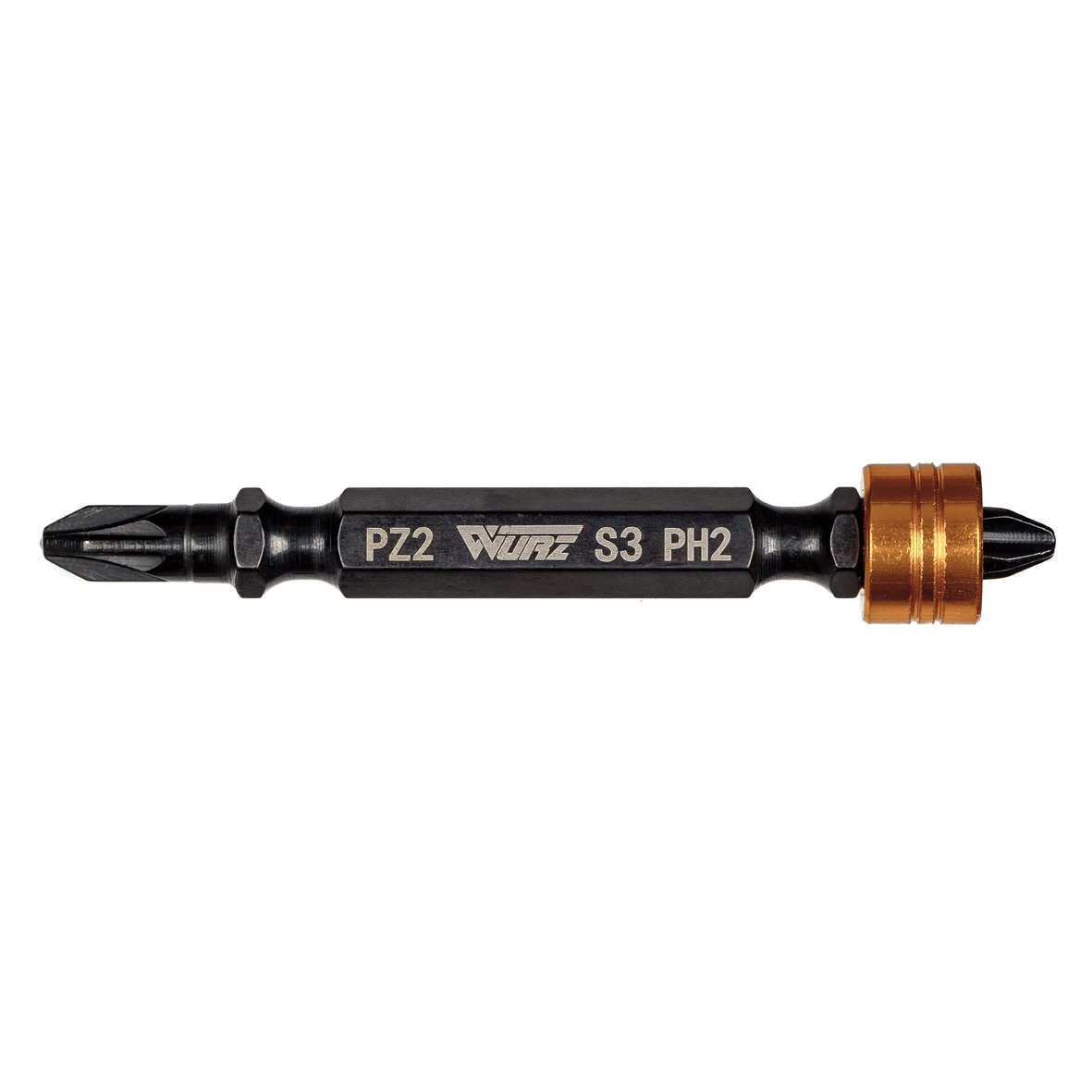 Бита двусторонняя PH2 / PZ2 x 65 со съемным магнитным держателем, Wurz (10/100/1200)