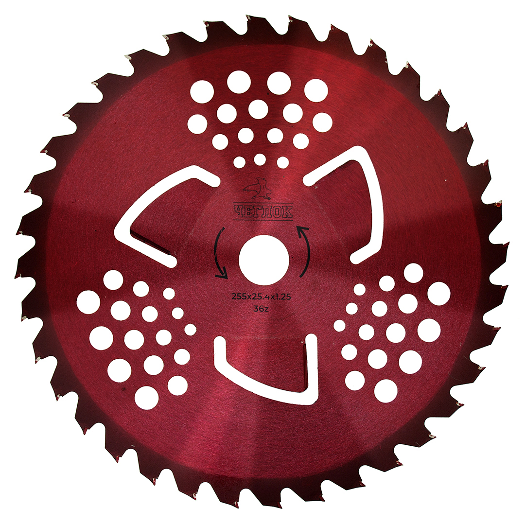 Диск для триммера 255 х 25.4 х 36 Red, п/к 25.4х22мм, Чеглок (50)